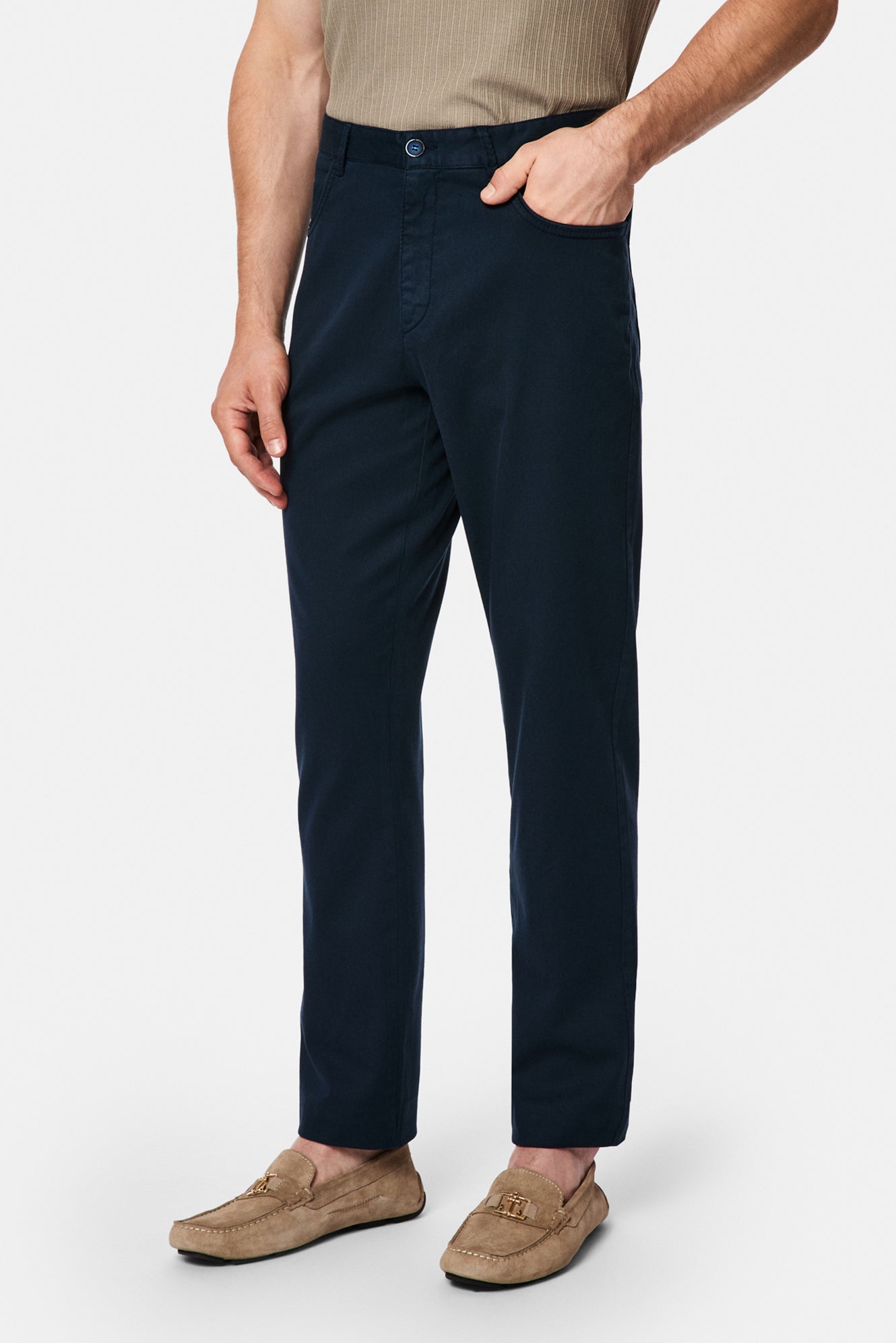 Koyu Lacivert Regular Fit Standart Kesim 5 Cep Kanvas / Chino Pantolon