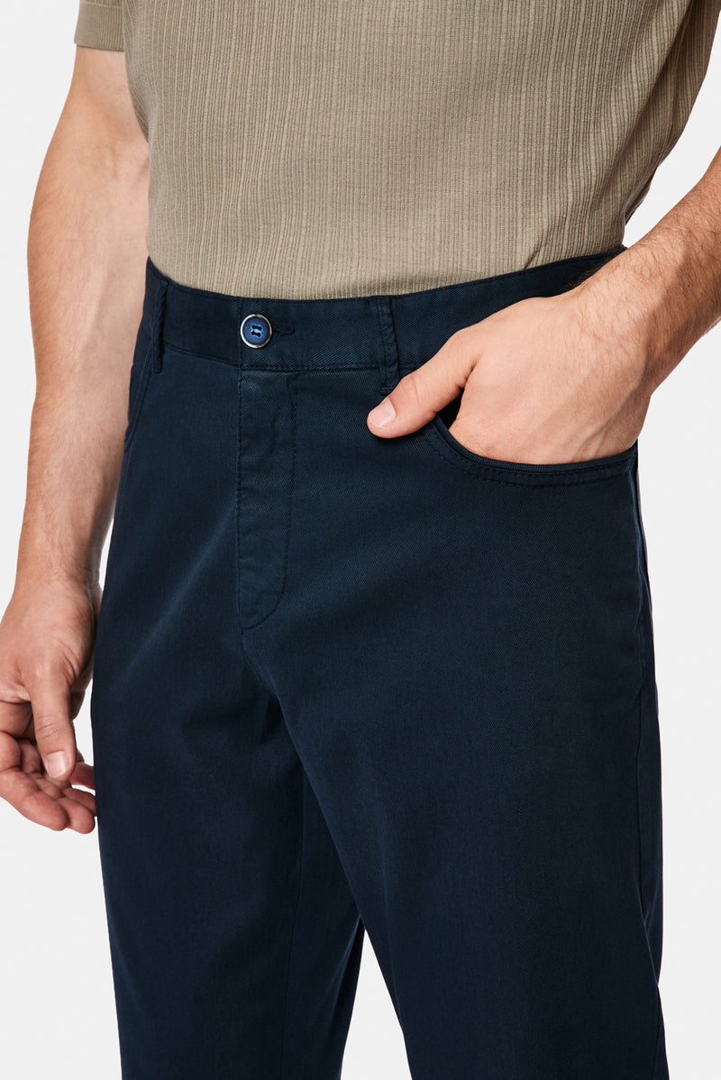 Koyu Lacivert Regular Fit Standart Kesim 5 Cep Kanvas / Chino Pantolon