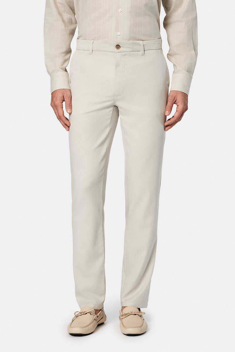 Ta? 4 Drop Relaxed Fit Rahat Kesim Lyocell Kar???ml? Yandan Cep Kanvas / Chino Pantolon-Abdullah Ki??l?