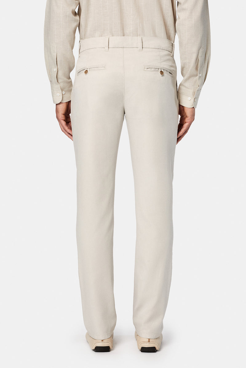 Ta? 4 Drop Relaxed Fit Rahat Kesim Lyocell Kar???ml? Yandan Cep Kanvas / Chino Pantolon-Abdullah Ki??l?