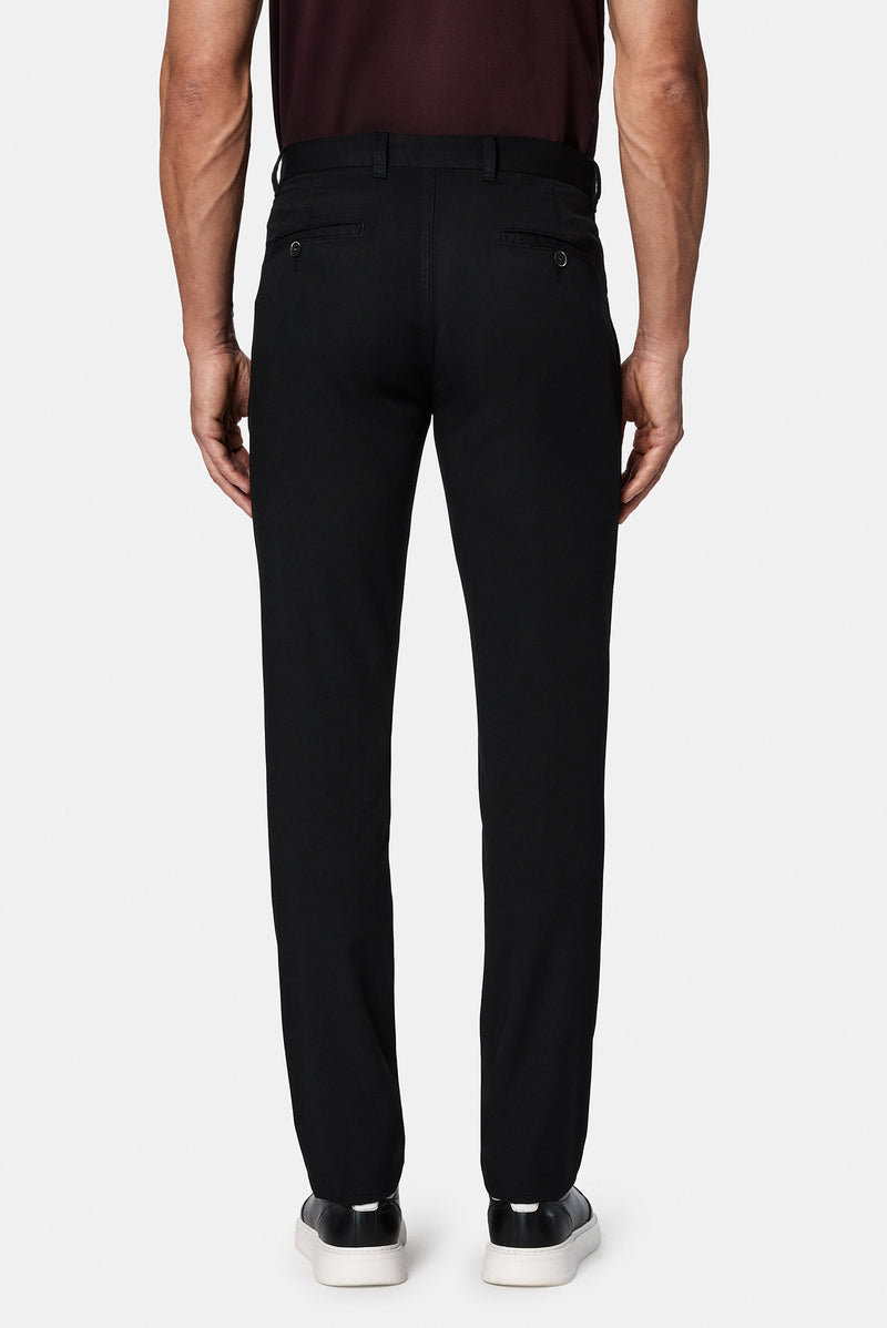 Siyah 7 Drop Slim Fit Dar Kesim Modal Kar???ml? Yandan Cep Kanvas / Chino Pantolon-Abdullah Ki??l?