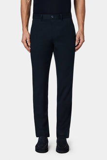 Koyu Lacivert Slim Fit Dar Kesim Modal Kar???ml? Yandan Cep Kanvas / Chino Pantolon-Abdullah Ki??l?