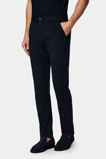 Koyu Lacivert Slim Fit Dar Kesim Modal Kar???ml? Yandan Cep Kanvas / Chino Pantolon-Abdullah Ki??l?