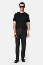 Siyah Regular Fit Standart Kesim Lyocell Karışımlı 5 Cep Kanvas / Chino Pantolon