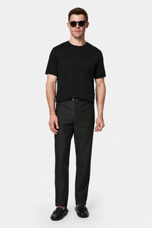 Siyah Regular Fit Standart Kesim Lyocell Karışımlı 5 Cep Kanvas / Chino Pantolon