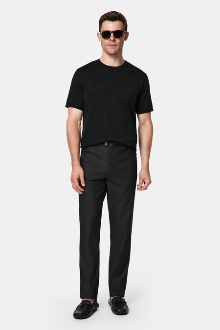 Siyah Regular Fit Standart Kesim Lyocell Karışımlı 5 Cep Kanvas / Chino Pantolon