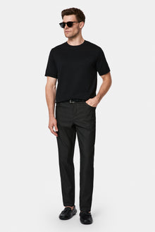 Siyah Regular Fit Standart Kesim Lyocell Karışımlı 5 Cep Kanvas / Chino Pantolon