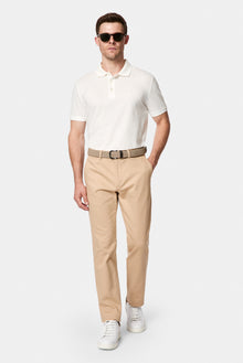 Orta Bej Regular Fit Standart Kesim Yan Cepli Pamuklu Likralı Kanvas / Chino Pantolon