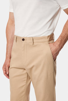Orta Bej Regular Fit Standart Kesim Yan Cepli Pamuklu Likralı Kanvas / Chino Pantolon