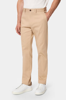 Orta Bej Regular Fit Standart Kesim Yan Cepli Pamuklu Likralı Kanvas / Chino Pantolon