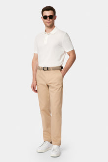 Orta Bej Regular Fit Standart Kesim Yan Cepli Pamuklu Likralı Kanvas / Chino Pantolon