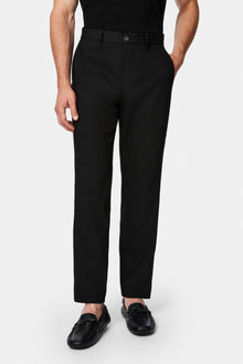 Siyah Regular Fit Standart Kesim Yan Cepli Pamuklu Likralı Kanvas / Chino Pantolon