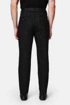 Siyah Regular Fit Standart Kesim Yan Cepli Pamuklu Likralı Kanvas / Chino Pantolon