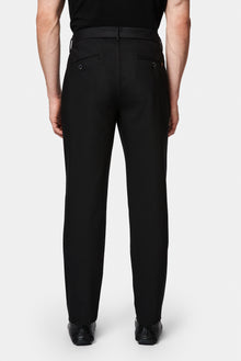 Siyah Regular Fit Standart Kesim Yan Cepli Pamuklu Likralı Kanvas / Chino Pantolon