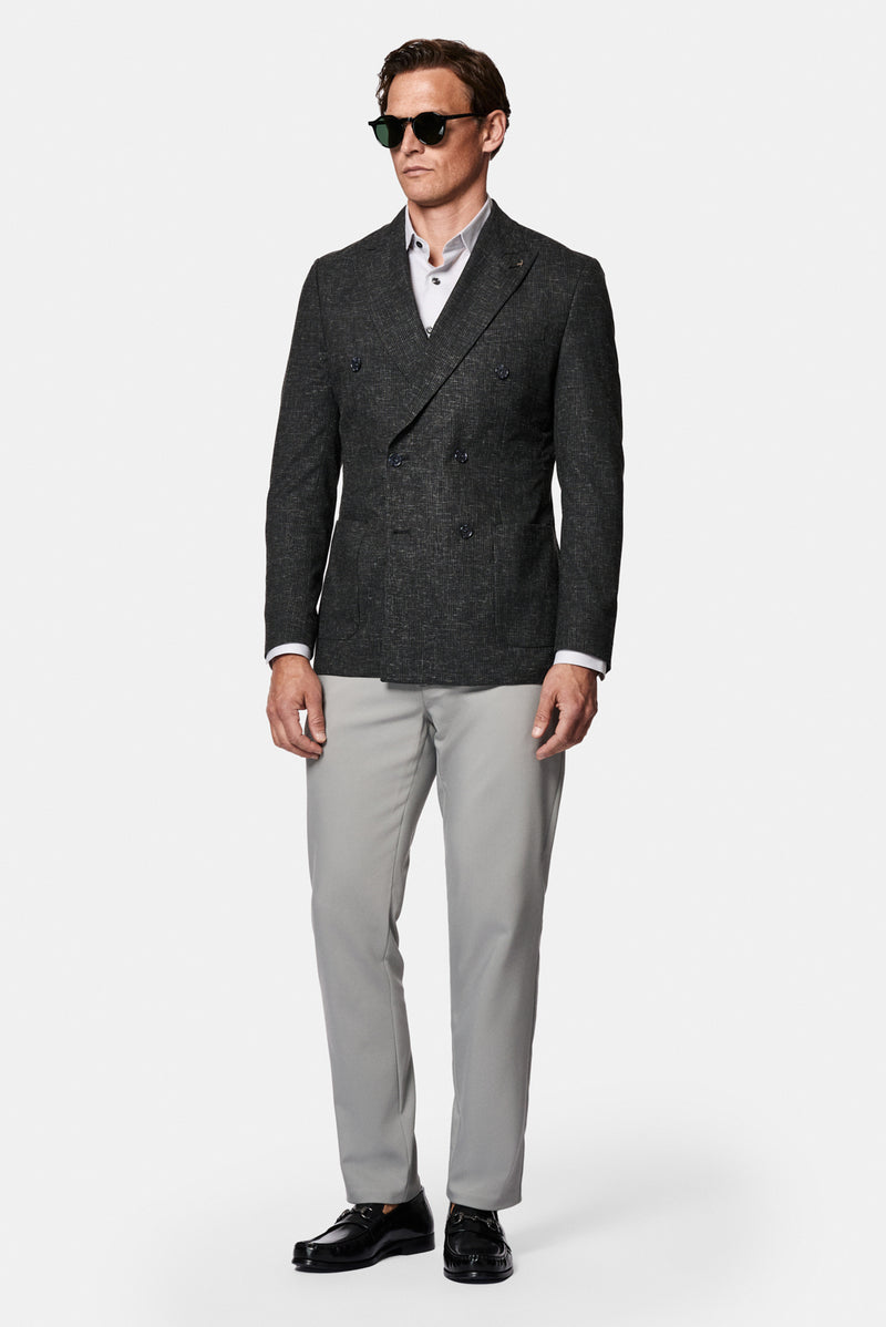 Orta Gri Regular Fit Standart Kesim Yan Cepli Pamuklu Likralı Kanvas / Chino Pantolon