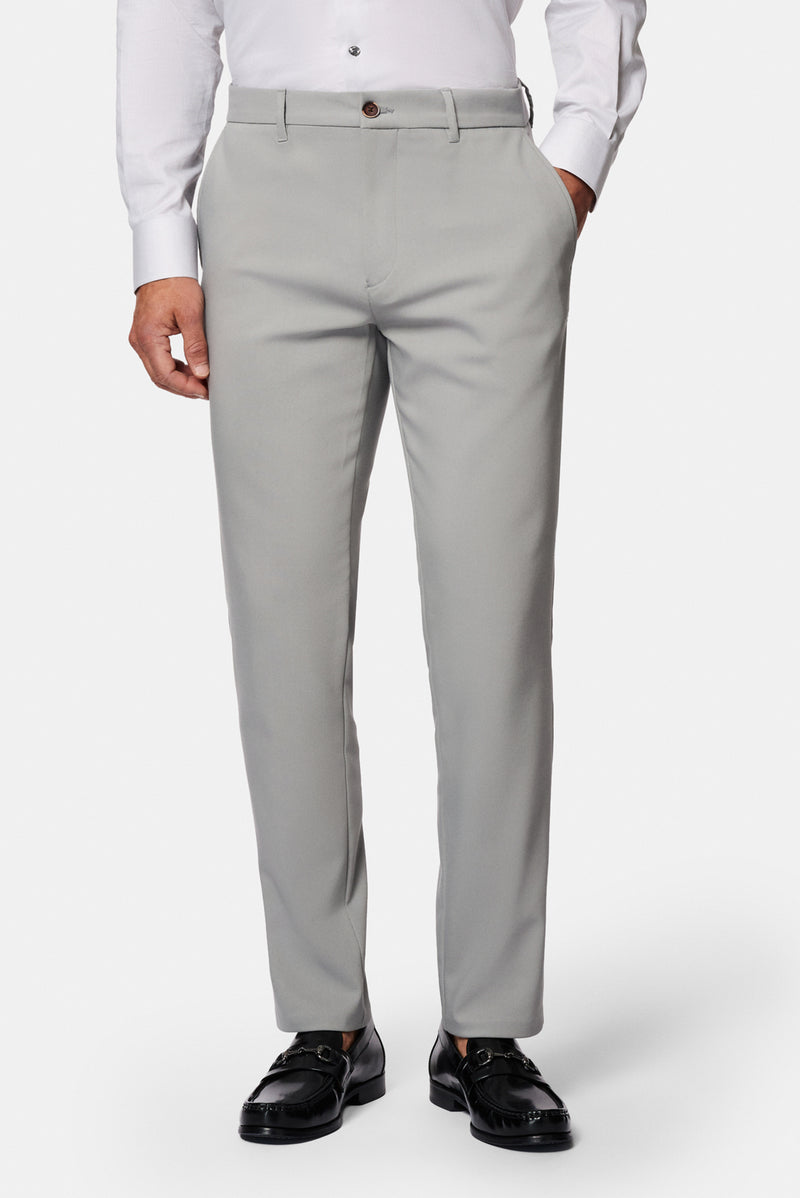 Orta Gri Regular Fit Standart Kesim Yan Cepli Pamuklu Likralı Kanvas / Chino Pantolon