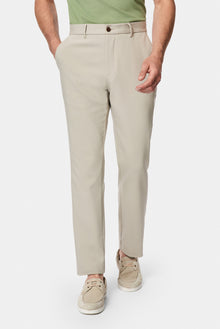 Orta Bej Regular Fit Standart Kesim Yan Cepli Pamuklu Likralı Kanvas / Chino Pantolon