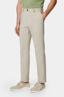 Orta Bej Regular Fit Standart Kesim Yan Cepli Pamuklu Likralı Kanvas / Chino Pantolon