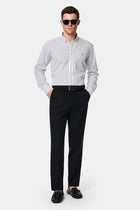 Koyu Lacivert Regular Fit Standart Kesim Yan Cepli Lyocell Pamuk Karışımlı Kanvas / Chino Pantolon