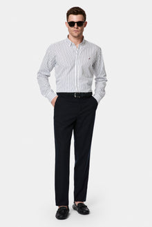 Koyu Lacivert Regular Fit Standart Kesim Yan Cepli Lyocell Pamuk Karışımlı Kanvas / Chino Pantolon