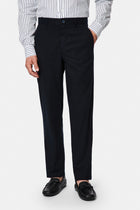 Koyu Lacivert Regular Fit Standart Kesim Yan Cepli Lyocell Pamuk Karışımlı Kanvas / Chino Pantolon