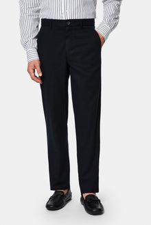 Koyu Lacivert Regular Fit Standart Kesim Yan Cepli Lyocell Pamuk Karışımlı Kanvas / Chino Pantolon