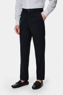 Koyu Lacivert Regular Fit Standart Kesim Yan Cepli Lyocell Pamuk Karışımlı Kanvas / Chino Pantolon