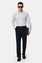 Koyu Lacivert Regular Fit Standart Kesim Yan Cepli Lyocell Pamuk Karışımlı Kanvas / Chino Pantolon