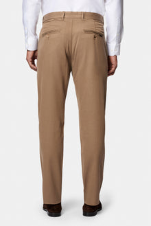 Orta Bej Regular Fit Standart Kesim Yan Cepli Lyocell Pamuk Karışımlı Kanvas / Chino Pantolon