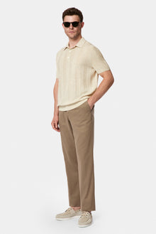 Orta Bej Relaxed Fit Rahat Kesim Lyocell Karışımlı Yan Cepli Kanvas / Chino Pantolon