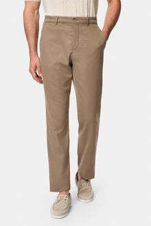 Orta Bej Relaxed Fit Rahat Kesim Lyocell Karışımlı Yan Cepli Kanvas / Chino Pantolon