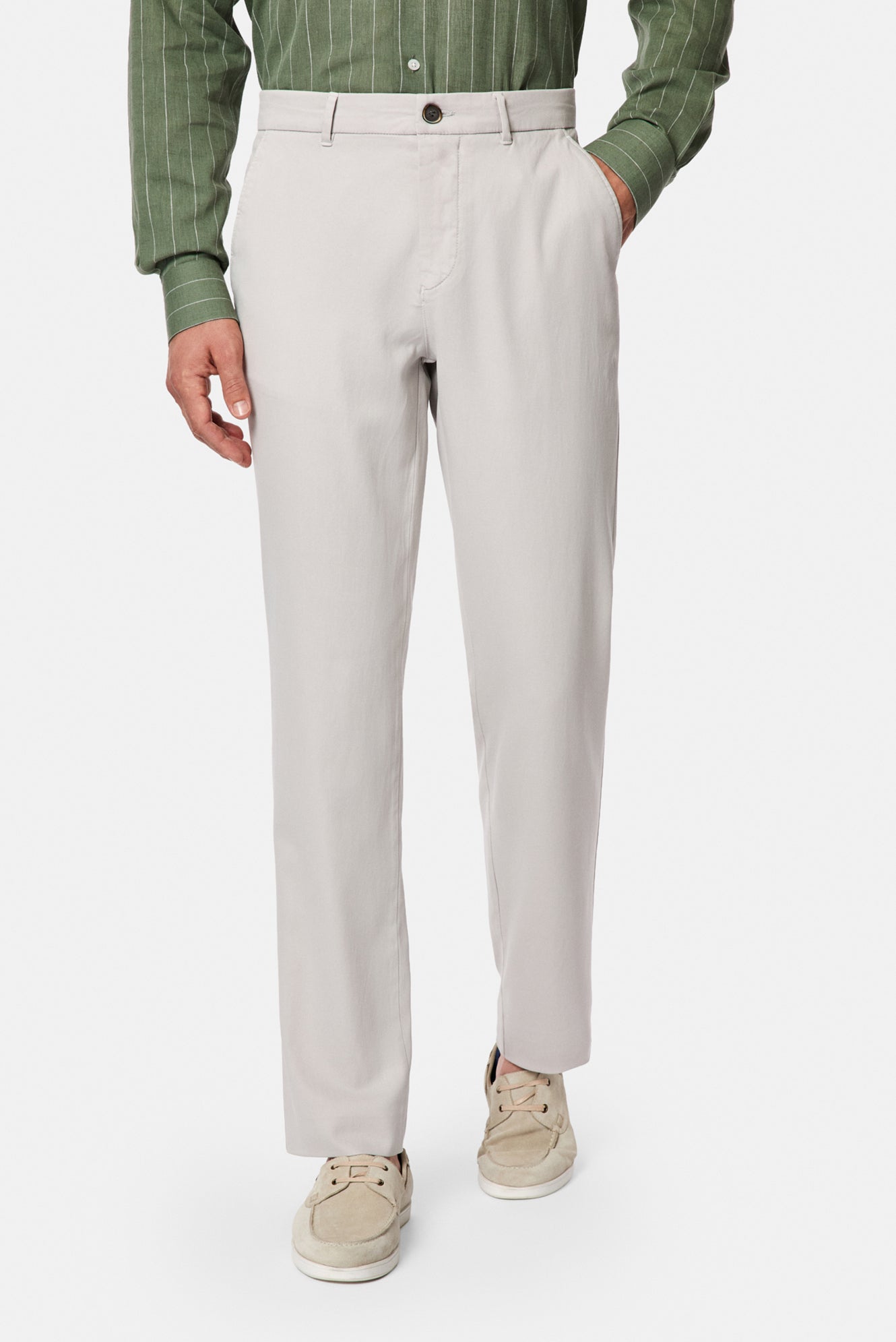 Taş Relaxed Fit Rahat Kesim Lyocell Karışımlı Yan Cepli Kanvas / Chino Pantolon