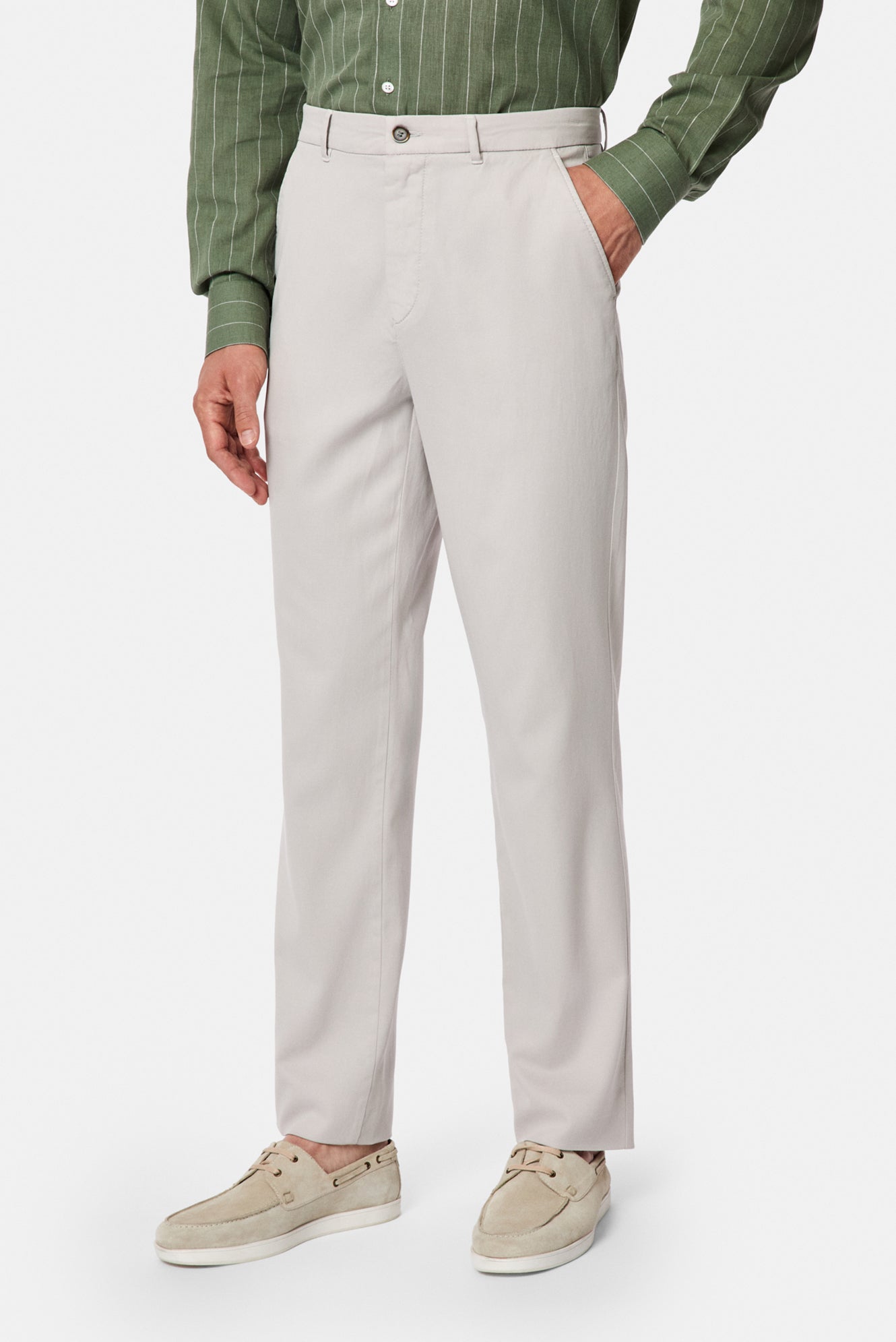 Taş Relaxed Fit Rahat Kesim Lyocell Karışımlı Yan Cepli Kanvas / Chino Pantolon