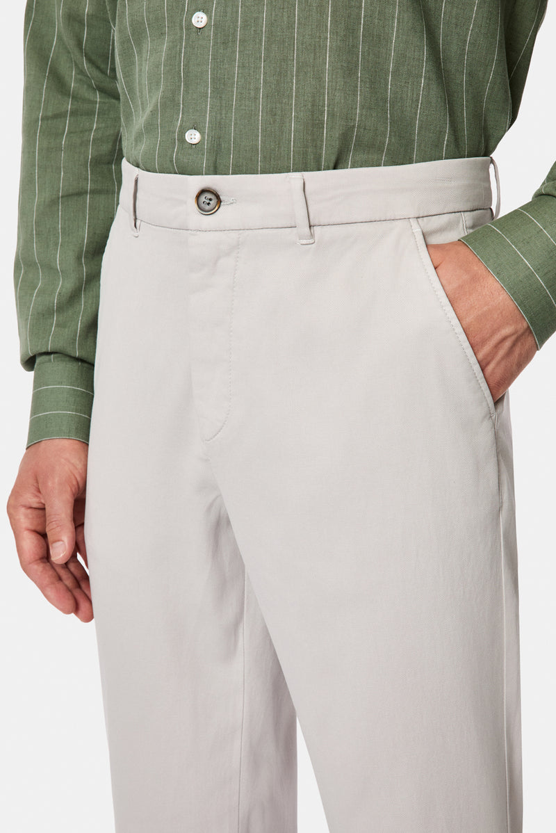 Taş Relaxed Fit Rahat Kesim Lyocell Karışımlı Yan Cepli Kanvas / Chino Pantolon
