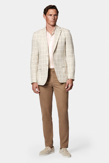 Orta Bej Slim Fit Dar Kesim Lyocell Karışımlı Yan Cepli Kanvas / Chino Pantolon