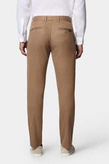 Orta Bej Slim Fit Dar Kesim Lyocell Karışımlı Yan Cepli Kanvas / Chino Pantolon