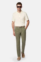 Orta Haki Slim Fit Dar Kesim Lyocell Karışımlı Yan Cepli Kanvas / Chino Pantolon