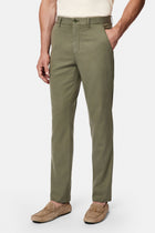 Orta Haki Slim Fit Dar Kesim Lyocell Karışımlı Yan Cepli Kanvas / Chino Pantolon