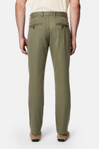 Orta Haki Slim Fit Dar Kesim Lyocell Karışımlı Yan Cepli Kanvas / Chino Pantolon