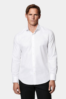 Beyaz Uzun Kol Slim Fit Klasik Desenli %100 Pamuk Gömlek