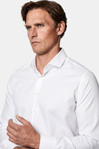 Beyaz Uzun Kol Slim Fit Klasik Desenli %100 Pamuk Gömlek
