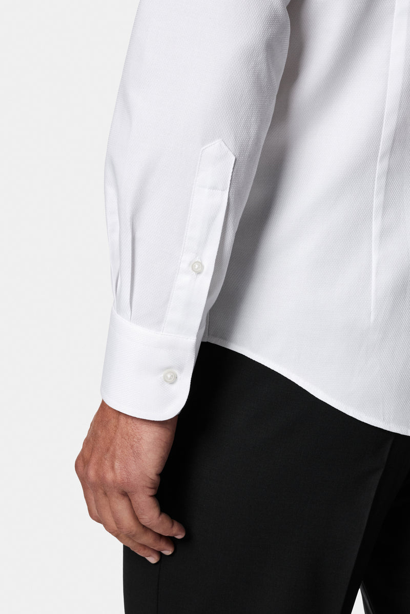 Beyaz Uzun Kol Slim Fit Klasik Desenli %100 Pamuk Gömlek