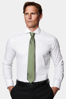 Beyaz Uzun Kol Slim Fit Klasik Desenli %100 Pamuk Gömlek