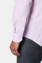 Pembe Uzun Kol Slim Fit Klasik Çizgili %100 Pamuk İtalyan Gömlek