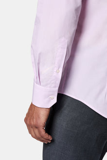 Pembe Uzun Kol Slim Fit Klasik Çizgili %100 Pamuk İtalyan Gömlek