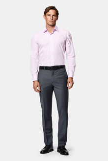 Pembe Uzun Kol Slim Fit Klasik Çizgili %100 Pamuk İtalyan Gömlek