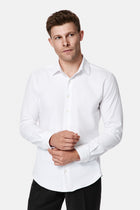 Beyaz Uzun Kol Slim Fit Klasik İtalyan Pamuklu Esnek Gömlek