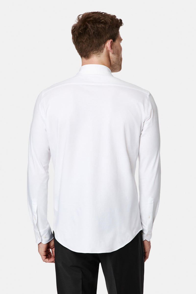 Beyaz Uzun Kol Slim Fit Klasik İtalyan Pamuklu Esnek Gömlek