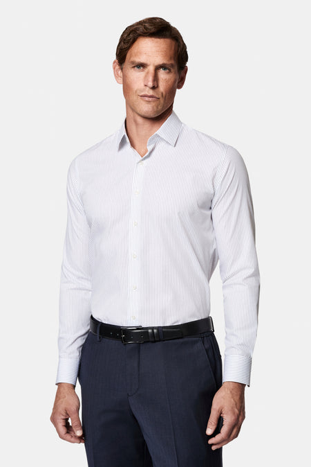 Siyah Uzun Kol Slim Fit Klasik Non Iron Ütü Gerektirmeyen Çizgili %100 Pamuk Gömlek