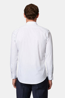 Siyah Uzun Kol Slim Fit Klasik Non Iron Ütü Gerektirmeyen Çizgili %100 Pamuk Gömlek